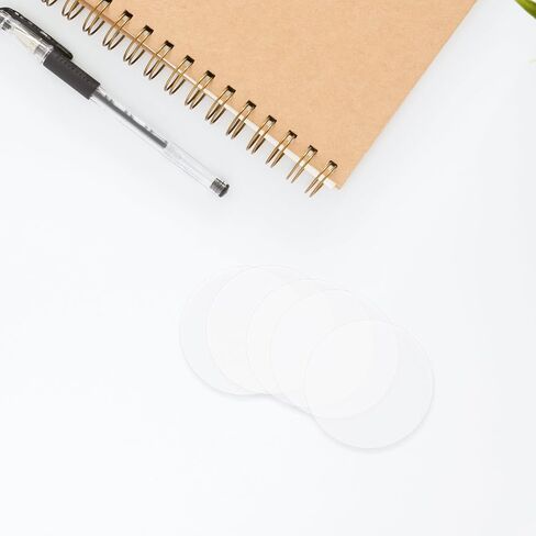 Vaguelly 100pcs Transparent Badge Film: Clear Round Films Protective Covers for 3.7cm Badges - Plastic Emblems Protectors for DIY in Saudi Arabia