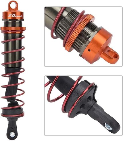 RC Shock Absorber, Metal Oil Pressure Adjustable Shock Front & Rear Damper Compatible with 1/8 RC Car (Orange) in Saudi Arabia