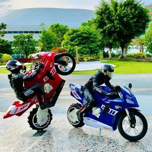 1/6 RC STUNT HC-208 Motorcycle Model 2.4GHz Spcing للسيارة التي يتحكم فيها الراديو البالغ (Blue-HC-208) in Kuwait