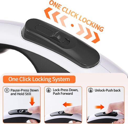 مقود الكلب القابل للسحب مع ضوء LED USB قابلة لإعادة الشحن ، و 16 قدمًا من الكلب الشاق مع حامل أكياس أنبوب وكابل فولاذي ، مقود للكلاب الكبيرة المتوسطة ، البيضاء in Kuwait