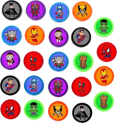 24 PCS Superhero طوابع ، لوازم حفلات عيد ميلاد خارقة ، و Goody Bag Treat Bag Stuff for Superhero Birthday Party Gifts in Kuwait