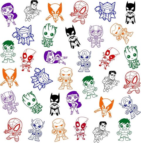 24 PCS Superhero طوابع ، لوازم حفلات عيد ميلاد خارقة ، و Goody Bag Treat Bag Stuff for Superhero Birthday Party Gifts in Kuwait