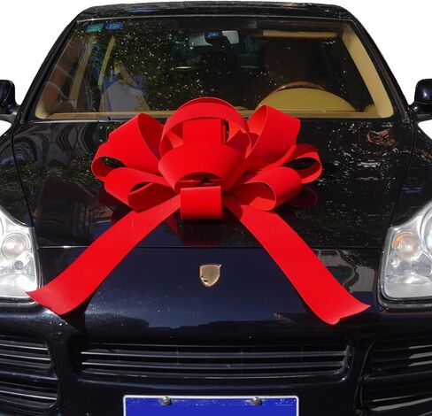 30" Giant Car Bow | 30" Red Velvet Car Bow - Big Car Bow with Non Scratch Magnet Base, Weather Resistant and Waterproof Vinyl Magnetic Car Bow (1 Pack) in Kuwait