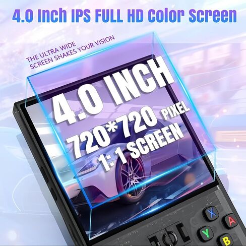 R36MAX Retro Game Console (R36S New Upgrade) - 4K HD 4.0" IPS Screen, 128GB Preloaded 22,000+ Retro Games, Open-Source Linux System, 4000mAh Rechargeable, Portable Video Games (Black 128G) in Saudi Arabia