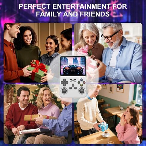 R36S Console Handheld Game Console ، 3.5 "شاشة IPS Retro Game Emulator مع نظام مفتوح المصدر ، مشغل ألعاب الفيديو المحمولة مع بنيت في أكثر من 3000 لعبة ، بطاقة TF 64 جيجابايت ، هدية للبالغين المراهقين ، الأطفال ، الأرجواني in Kuwait