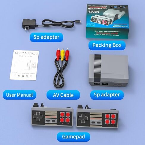 وحدة التحكم في لعبة Biloxi 620 Retro Game ، وحدات التحكم في ألعاب الفيديو الكلاسيكية المكونة من 8 بتات مدمجة مع 620 لعبة ووحدات تحكم هدايا عيد ميلاد عيد الميلاد-HDMI و AV Outding in Kuwait