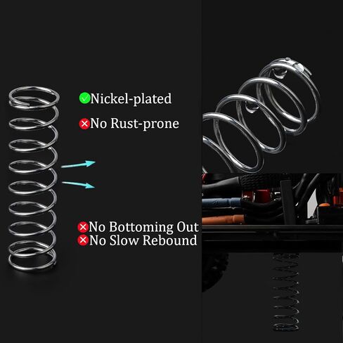 Hardened 2.0mm Shock Springs for Traxxas 1/10 Maxx Replace 8966 8967-85mm Length, No More Bottoming Out – Upgrade Your Landings in Kuwait