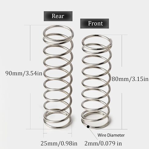 Hardened 2.0mm Shock Springs for Traxxas 1/10 Maxx Replace 8966 8967-85mm Length, No More Bottoming Out – Upgrade Your Landings in Kuwait
