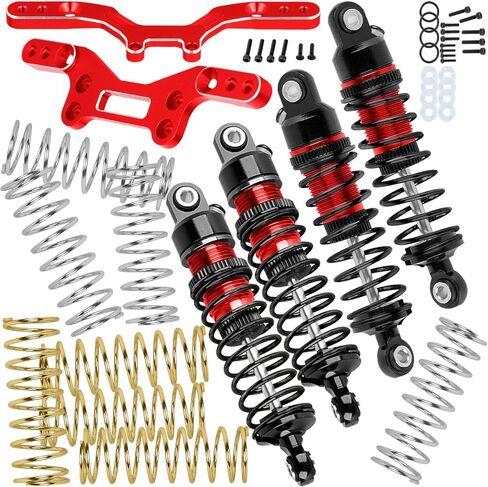 صدمة وبرج 3 أنواع من ترقيات الينابيع الصلابة جزء من 1/14 Typhon Grom Mega 380 ، Ara2106/Ara2306/Ara2306s ، RC Alboy الأمامية الخلفية القابلة للتعديل حوامل الصدمة ، الأحمر ، الأحمر. in Saudi Arabia