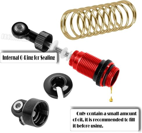 صدمة وبرج 3 أنواع من ترقيات الينابيع الصلابة جزء من 1/14 Typhon Grom Mega 380 ، Ara2106/Ara2306/Ara2306s ، RC Alboy الأمامية الخلفية القابلة للتعديل حوامل الصدمة ، الأحمر ، الأحمر. in Saudi Arabia