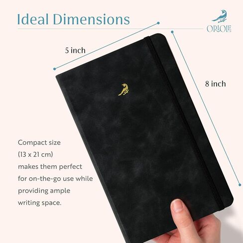 يحكم Oriole Vegan Leather دفتر ملاحظات - Racing Green | 176 صفحة من الورق المبطن سميكة | Soft Touch Hardcover Journal (5 × 8 بوصات) مع تصميم مربع للطيور الذهب وتصميم هدايا فاخرة in Kuwait