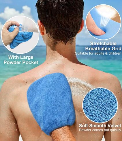 2 in 1 Sand Remover for Beach, 2Pcs Sand Wipe Off Mitts Bag | Sand Wipe Off Mitts Bag Vacation Essentials for Kids Adults, Beach Day Accessories Must Have in Kuwait