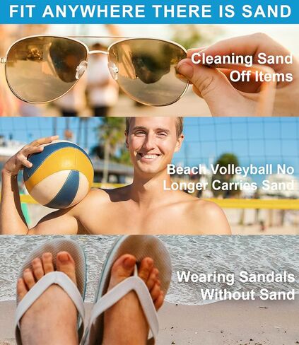 2 in 1 Sand Remover for Beach, 2Pcs Sand Wipe Off Mitts Bag | Sand Wipe Off Mitts Bag Vacation Essentials for Kids Adults, Beach Day Accessories Must Have in Kuwait