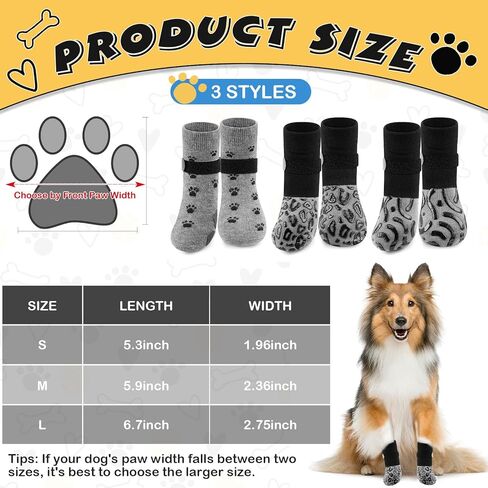 12 PCS Dog Socks for Hardwood Floors Non-Slip Dog Socks Shoes تمنع لعق PAW على الوجهين PAW حماية داخلية في الهواء الطلق لمنع الانزلاق والعق (متوسط ​​الحجم) in Kuwait