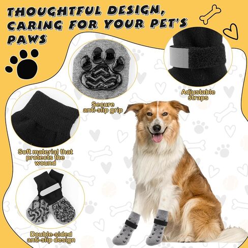 12 PCS Dog Socks for Hardwood Floors Non-Slip Dog Socks Shoes تمنع لعق PAW على الوجهين PAW حماية داخلية في الهواء الطلق لمنع الانزلاق والعق (متوسط ​​الحجم) in Kuwait