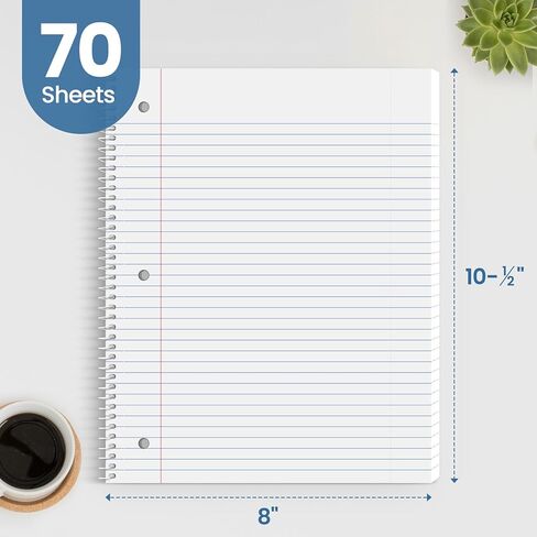 تحكم كلية Taja Spiral Notebook ، 4 حزمة ، 1 دفاتر موضوع (8 "× 10-1/2") ، ورق مكون من 3 حفرة ، دفتر ألوان باستيل متنوعة للمدرسة والمكتبية اللوازم in Kuwait