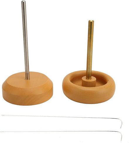 Enlybee 2PCS Bremium Wood Bead Bown ، صانع حبات القاعدة الثقيلة لمجوهرات قلادة سوار ، عملية سهلة مع عمود الفولاذ المقاوم للصدأ ، أداة متينة وعملية للتزوير in Kuwait