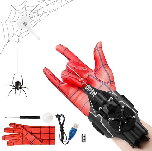 Web Launcher Spider String Shooter Toy, Web Shooters Cool Gadgets Reel-in Real Silk Superhero Role-Play Fun Stuff Toys Great for Men and Kids in Kuwait
