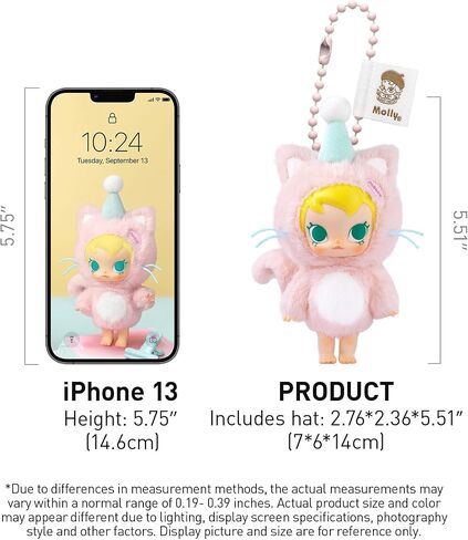 Pop Mart Baby Molly Pocket Friends Series-Vinyl Plush Bendant Box Folls ، وشخصيات التصميم العشوائية ، والأشكال القابلة للتجميع للألعاب القابلة للتحصيل ، وصندوق واحد in Kuwait