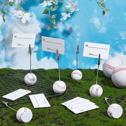 ORIGACH 16 Pcs Resin Baseball Memo Alligator Clips Ball Base Seat Clips Table Number Card Place Holders for Office Sports Menu Wedding Party Events Decoration in Saudi Arabia