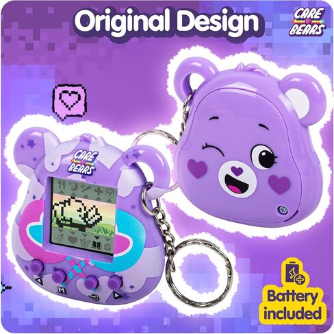 Care Bears Digital Pet - Share Bear Nano Pet with Care Features, 1.4" Inch Screen, Handheld Interactive Virtual Pets for Kids, Collectible Electronic Toy, Battery Included in Kuwait