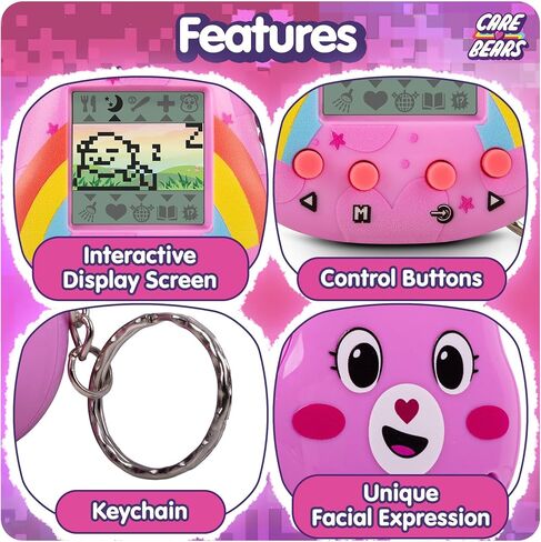 Care Bears Digital Pet - مشاركة Pear Nano Pet مع ميزات الرعاية ، وشاشة 1.4 بوصة ، وحيوانات أليفة تفاعلية باليد in Kuwait