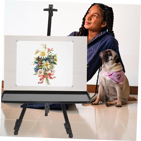 Folding Easel Detachable Tray Aluminum Easel Serving Tray Easy to Clean Plastic Paints Shelf Lightweight Sturdy Replacement in Saudi Arabia