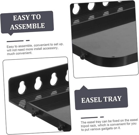 Folding Easel Detachable Tray Aluminum Easel Serving Tray Easy to Clean Plastic Paints Shelf Lightweight Sturdy Replacement in Saudi Arabia