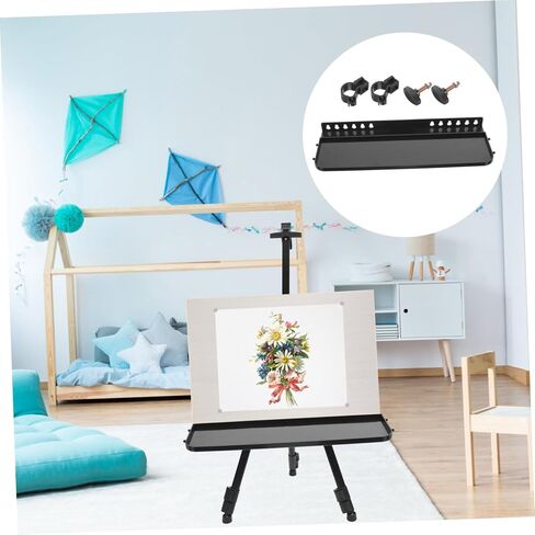 Folding Easel Detachable Tray Aluminum Easel Serving Tray Easy to Clean Plastic Paints Shelf Lightweight Sturdy Replacement in Saudi Arabia