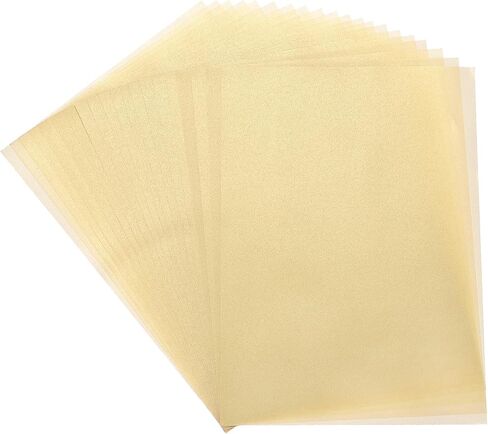 Meccanixity Colored Vellum Paper ، 20 ورقة شفافية صفراء برتقالية 11.7 × 8.2 ورقة رقصة قابلة للطباعة ، أوراق الرقص الشفافة لطباعة دعوات الزفاف ، طابعة ليزر الحبر الطائر in Kuwait