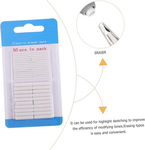 100Pcs Electric Eraser Refills Eraser Cores for Students Drawing Sketching Replacement Cores for Battery Operated Safe in Saudi Arabia