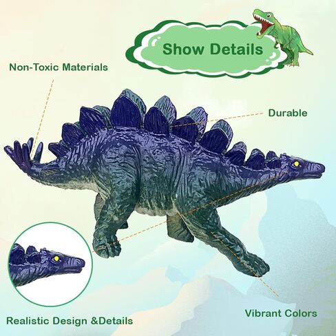 Dinosaur Toys for Kids 3-5, 12 Realistic Dinosaur Figures with a Detachable Dino Head for Scenes, Map & Transport Truck, Educational Gift Set for Boys and Girls Ages 3+ in Saudi Arabia