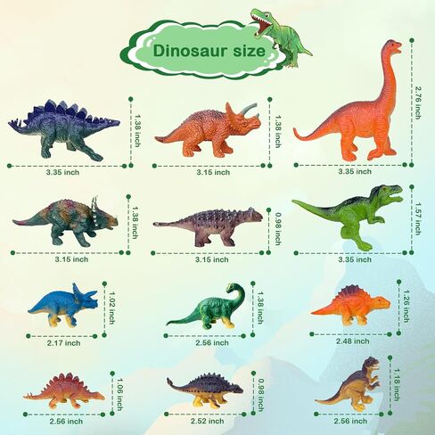 Dinosaur Toys for Kids 3-5, 12 Realistic Dinosaur Figures with a Detachable Dino Head for Scenes, Map & Transport Truck, Educational Gift Set for Boys and Girls Ages 3+ in Saudi Arabia
