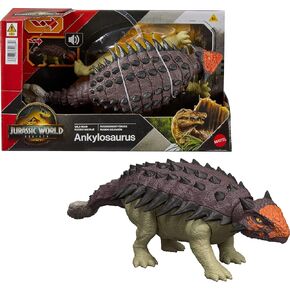 Mattel Jurassic World Rebirth Wild Roar Dinosaur ، شخصية Ankylosaurus قابلة للبص in Kuwait