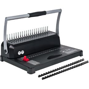 Comb Binding Machine, 21-Hole, 450 Sheets Capacity, Punch up to 12 Sheets,Punch Comb Binder Machines for Letter Size A5/A4 Paper with 100pcs 1/4" Binding Spines in Saudi Arabia
