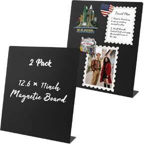 2 Pack Magnet Board ، لوحة مغناطيسية سوداء ، لوحة إعلانات مغناطيسية معدنية ، معروضة مغناطيس من المنزل ، المدرسة ، المطبخ ، المكتب in Kuwait