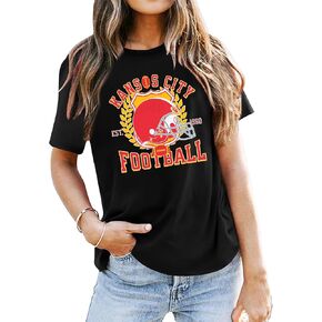 Game Day T Shirt Women Sunday Football Season Tee Vintage Bleached Shirt Letter Print Short Sleeve Top in Kuwait