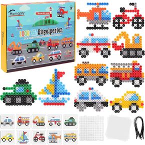 Homgaty 10mm Large Fuse Beads Kit 1000 pcs XL, 10 Colors Patterns Home School Arts and Crafts, Melting Beads for Adult Crafts Set as Christmas Birthday Gifts for Adult in Kuwait