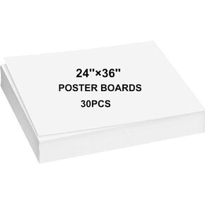 24"×36" Large Poster Board 30pcs White Poster Paper Poster Board Bulk suitable for DIY, Crafts, Signs Project Presentations, Drawing and School Supplies,250GSM Thickness Blank Posterboard in Kuwait