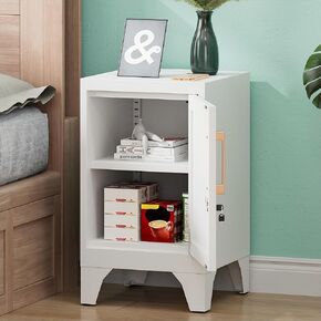 Metal Nightstand Cabinet with Lock,23.6" H Lockable End Table with Adjustable Shelf,Easy Assembly Locking Cabinets,Small Night Stand for Bedroom,Home Office(Black) in Kuwait