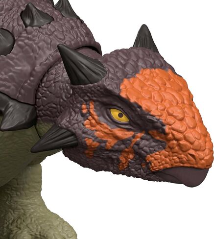 Mattel Jurassic World Rebirth Wild Roar Dinosaur ، شخصية Ankylosaurus قابلة للبص in Kuwait