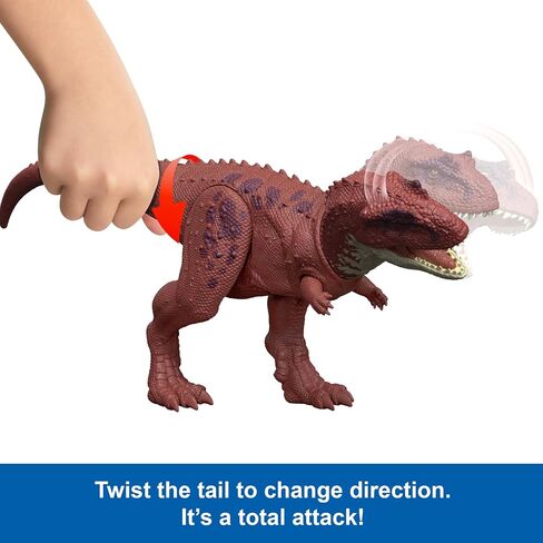 Mattel Jurassic World Rebirth Wild Roar Dinosaur Toy ، Aucasaurus مع Chomp خاضع للرقابة ، هجوم وصوت متعدد الاتجاهات ، Play Digital in Kuwait