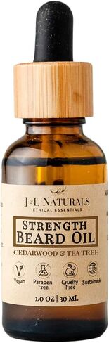 J&L Naturals | Beard Oil for Men | Strengthen, Prevent Damage & Breakage, Beard Care | 100% Natural Ingredients With Argan Oil, Jojoba Oil, Coconut Oil (1 Fl Oz (Pack of 5), Cedarwood & Tea Tree) in Kuwait