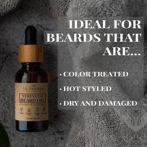 J&L Naturals | Beard Oil for Men | Strengthen, Prevent Damage & Breakage, Beard Care | 100% Natural Ingredients With Argan Oil, Jojoba Oil, Coconut Oil (1 Fl Oz (Pack of 5), Cedarwood & Tea Tree) in Kuwait