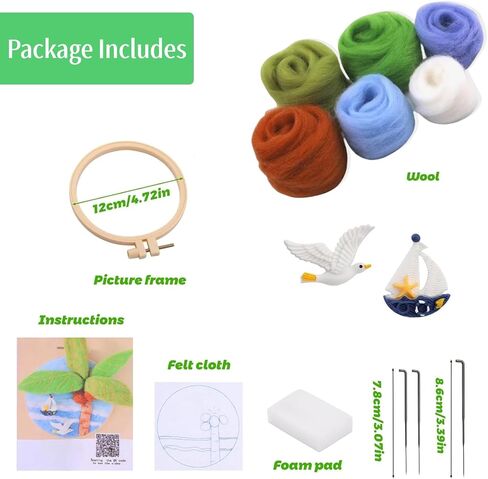Hilsayum Wool Painting Kit Kit Edele Teedle Kit Wool Wool Felt Paint Fairs للبالغين ، ولوازم الإبرة المحسوسة للمبتدئين ، ديكور المنزل (الحديقة) in Kuwait