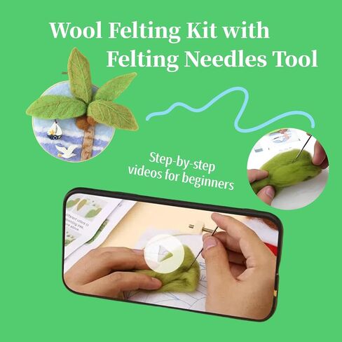 Hilsayum Wool Painting Kit Kit Edele Teedle Kit Wool Wool Felt Paint Fairs للبالغين ، ولوازم الإبرة المحسوسة للمبتدئين ، ديكور المنزل (الحديقة) in Kuwait