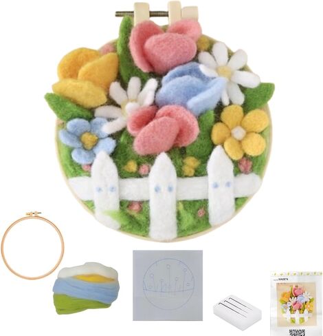 Hilsayum Wool Painting Kit Kit Edele Teedle Kit Wool Wool Felt Paint Fairs للبالغين ، ولوازم الإبرة المحسوسة للمبتدئين ، ديكور المنزل (الحديقة) in Kuwait