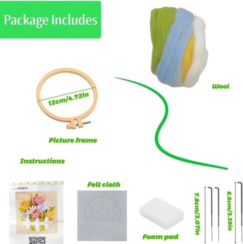 Hilsayum Wool Painting Kit Kit Edele Teedle Kit Wool Wool Felt Paint Fairs للبالغين ، ولوازم الإبرة المحسوسة للمبتدئين ، ديكور المنزل (الحديقة) in Kuwait