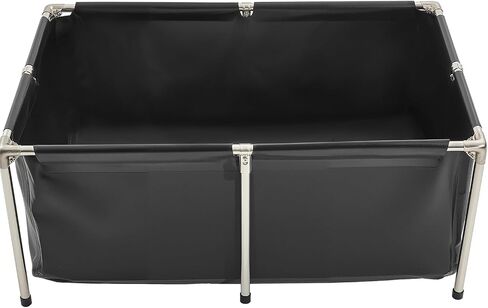 بركة أسماك Vevor Canvas ، 270 جالًا فوق بركة الأسماك الأرضية ، خزان PVC Koi مع لوحة عرض واضحة ، خزان ذهبي مستطيل مع إطار من الفولاذ المقاوم للصدأ وصمام التصريف ، لتربية الكوي ، الري (أسود) in Saudi Arabia