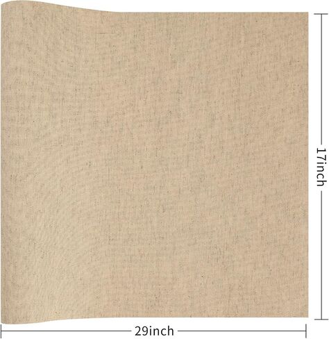 Wooqu Book Cloth ، سطح الكتان الطبيعي المدعومة ، سهلة الاستخدام ، قوية ، 17 × 29 "، لربط الكتب ، مختلط طبيعي in Kuwait